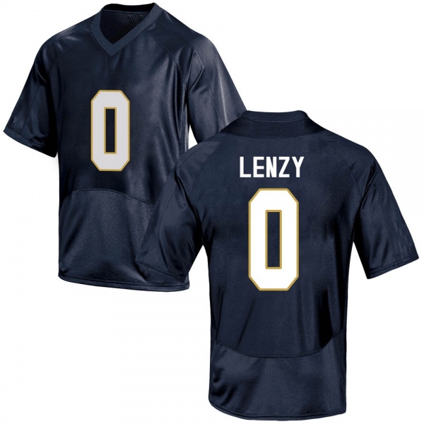 Braden Lenzy Notre Dame Fighting Irish NCAA Men's #0 Navy Blue Replica College Stitched Football Jersey OLN0055HO